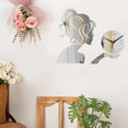 thumbnail image 3 of GUOOL Creative Wall Hanging Clocks, 3D DIY Sticker Stylish Mute for Office Dining Room Silvers, 3 of 6