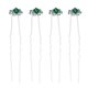 thumbnail image 1 of 20Pcs Rhinestone Hairpins Rose Bride Bridesmaid Hair Accessories U-shaped Updo Hair Chopsticks for Wedding (Green), 1 of 3