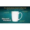 thumbnail image 3 of 10 Large Mocha Glossy Ceramic Coffee Mugs Set, 16 oz. - Stoneware, Smooth, Durable, C-handle - White, 3 of 5