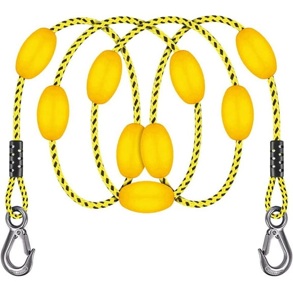 65ft Tow Rope, Boating Tow Ropes for 1-4 Rider Towable Tubes, W/Floats, Stainless Steel Hook at Each end, idear for Water Sports