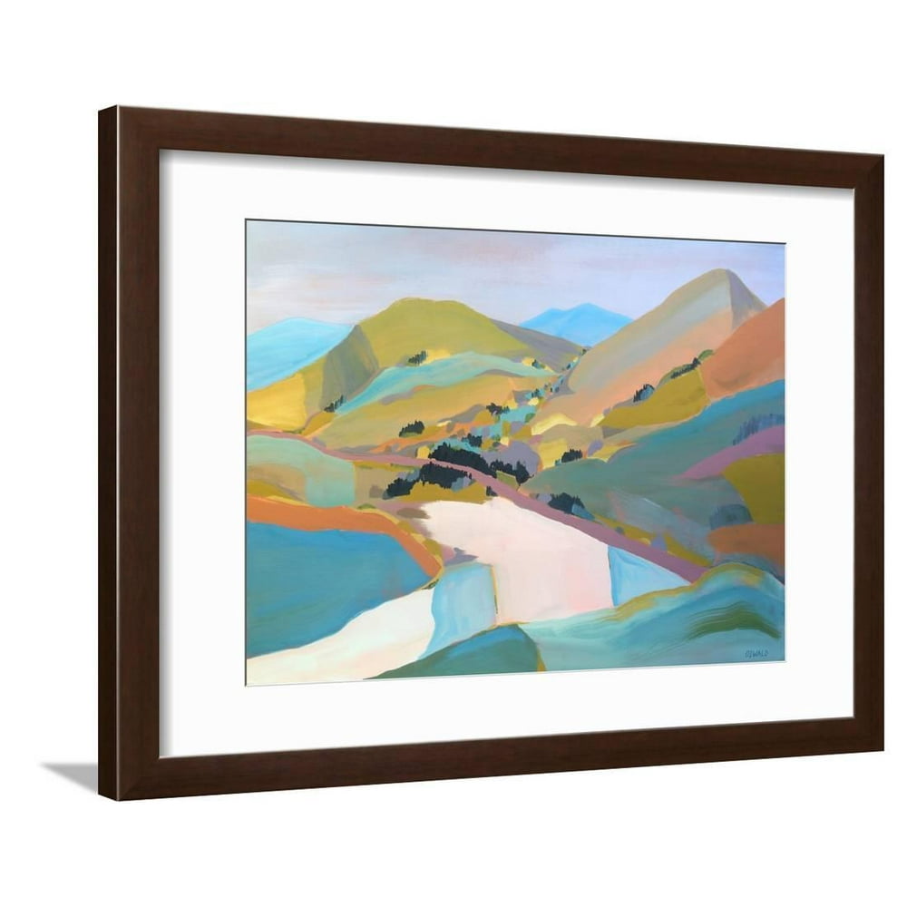 PCH Pastel Mountain Hill Abstract Landscape Painting