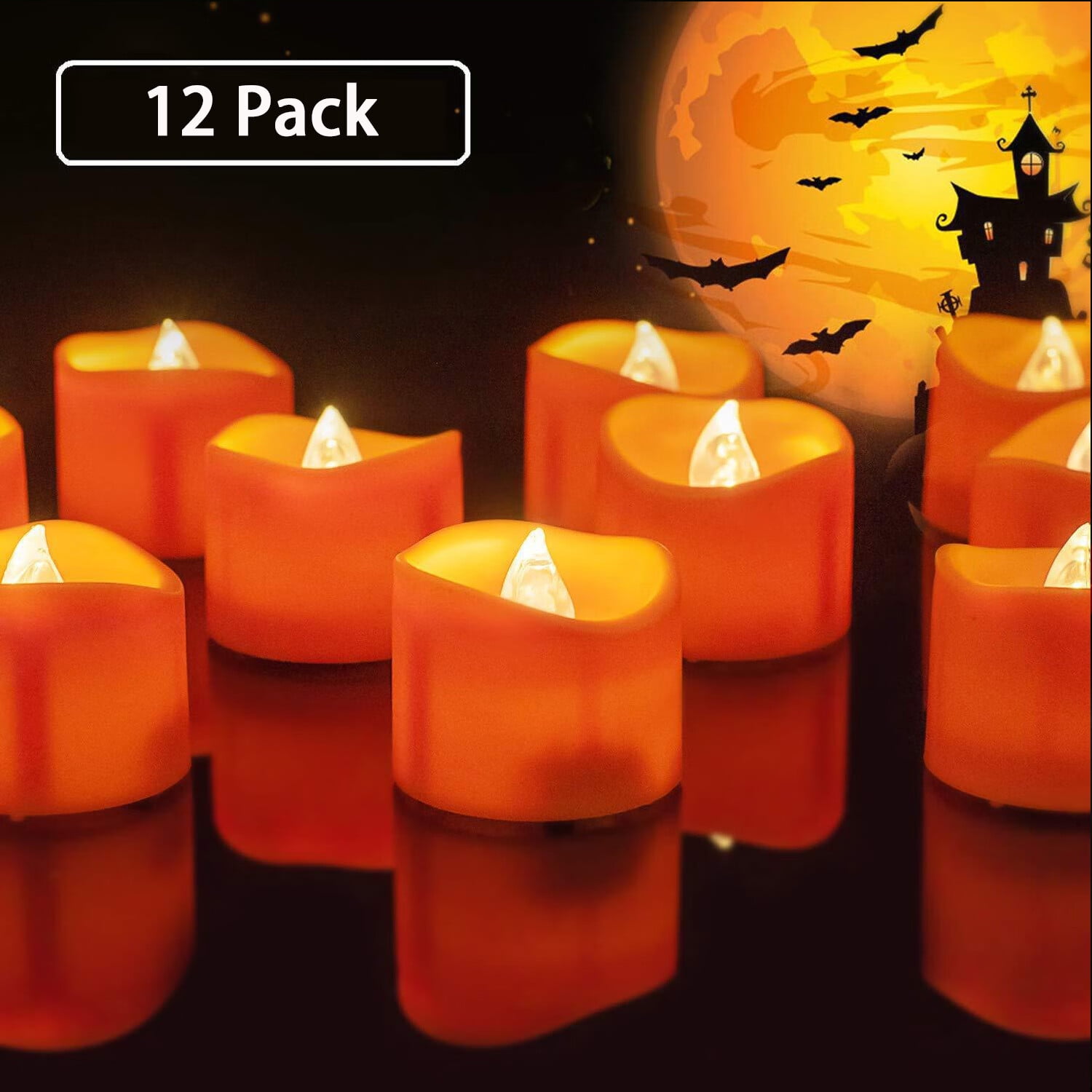 12 Pack Flameless Wishing Tea Light Candle Flashing Tea Waxes Fake Candle Battery Powered Led 7497