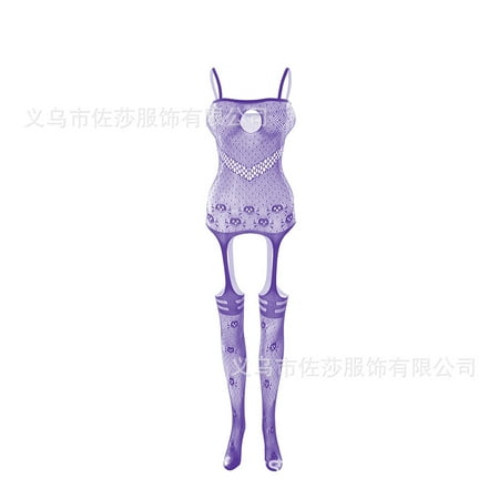 Generic Sexy Lingerie Uniform Jacquard Jumpsuit Lace-up Open Crotch Body Stocking Stockings New W329