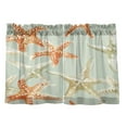 thumbnail image 2 of Ryvnso Retro Starfish Half Curtains Sets Tier 2 Panels Short Curtain Rod Pocket 27"W x 36"L, 2 of 7