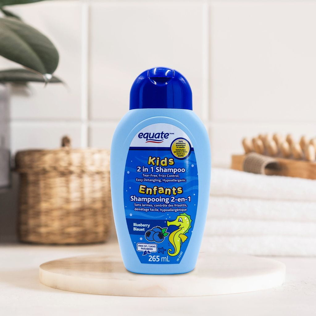 Equate Kids 2 in 1 Blueberry Shampoo & Conditioner, 265 ml, 265ML