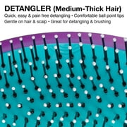 Olivia Garden OG Brush Detangler, removable cushion, scalp hugging shape massages the scalp, for wet or dry hair, for women, men and children, Medium to thick hair, Purple