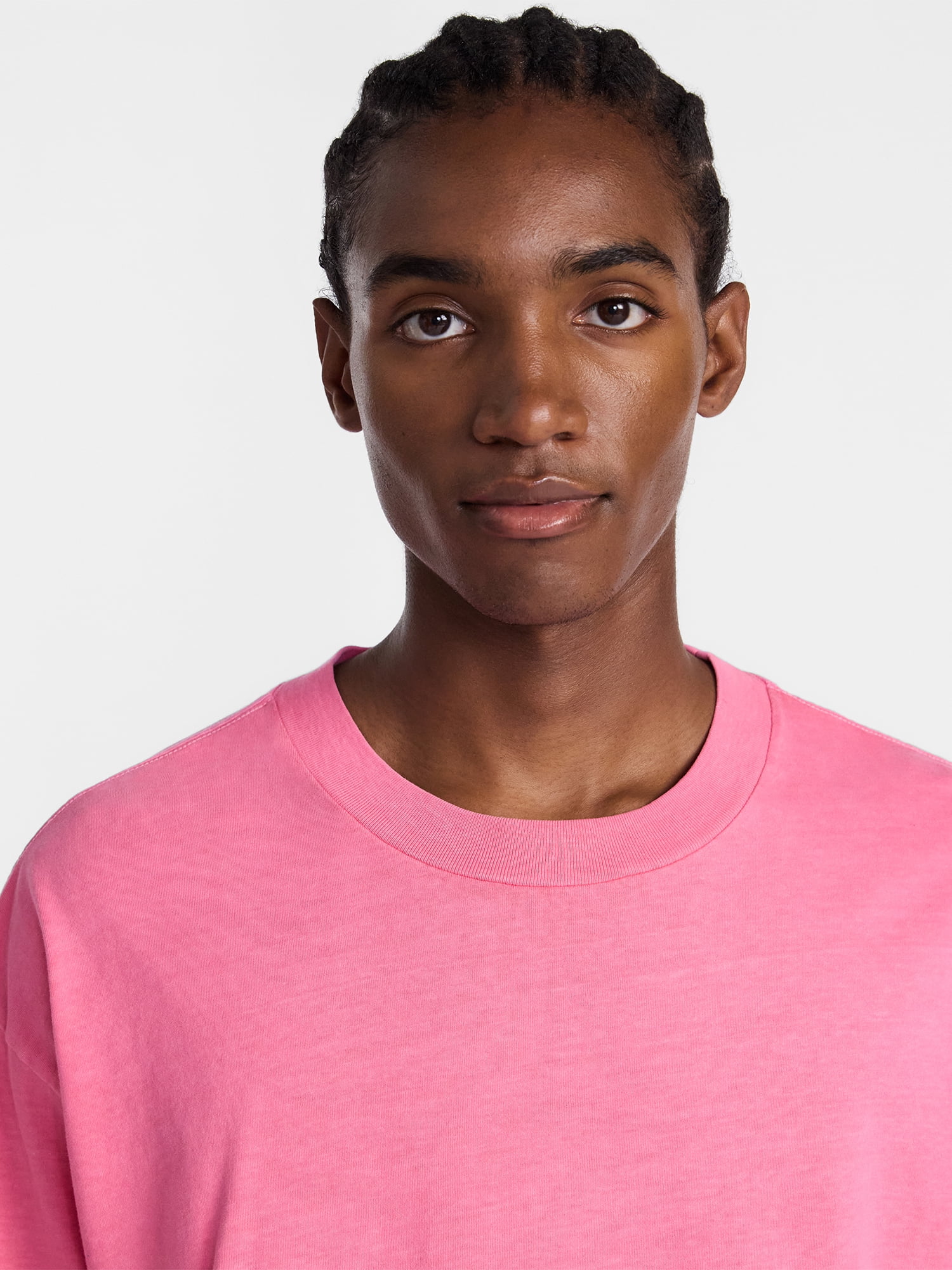 No Boundaries Cotton Oversized Cropped Tee with Short Sleeves, Men's and Big Men's XS-5XL