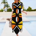 thumbnail image 3 of African Geometric Fabric Design Long Sleeved Shirt Dress prom dresses women's summer clothing Dance dresses Women's dress, 3 of 6