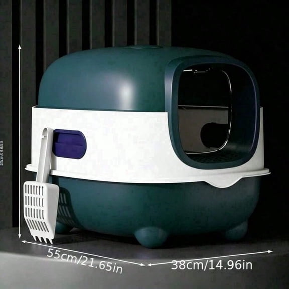 Foldable Cats Litter Box For Home, Enclosed Cats Litter Box With Lid And Scoop, Large Size Anti-Splashing Easy To-Clean, Front Entry And Exit,Available In Multiple Colors, Includes An Odor-Proof Bag.