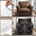 thumbnail image 6 of Bulopur Damask Sugar Skull 2Pcs Single Chair Covers Stretchable Halloween Protector Removable Cushion Covers Elastic Edge Anti-Slip Machine Washable for Apartment Living Room Bedroom Decor, 6 of 8