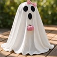 thumbnail image 6 of Halloween Ghost Decor Light Up Halloween Decorations 19 Inch Cute Ghost with Small Pumpkin Indoor Halloween Table Decor Seasonal Home Accent for Halloween Party, 1 Pack, 6 of 7