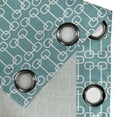thumbnail image 3 of Ambesonne Turquoise Grommet Curtain Single Panel, Retro Squared Rounds, 50"x60", Petrol Blue and White, 3 of 5