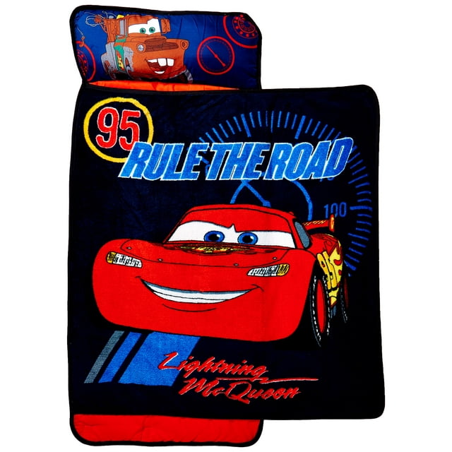 Tapete para siesta enrollado para niños pequeños de Disney Cars, Rule The Road