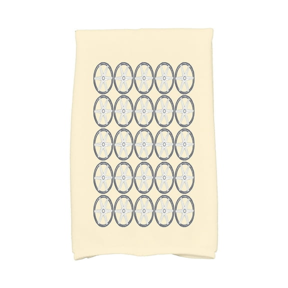 Simply Daisy, 16 x 25 Inch, Nautical Geo Square, Geometric Print Kitchen Towel, Yellow