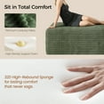 thumbnail image 4 of Large Oversized Ottoman Bench for Living Room, Extra Seating & Coffee Table for Sofa, Plush Corduroy Pouf Footrest, No Assembly Needed, Rectangle Floor Ottoman, (Sage Green), 4 of 11