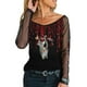 thumbnail image 2 of Blusa informal de manga larga con cuello redondo y manga larga para mujer Pompotops FGAJ1648, 2 of 5