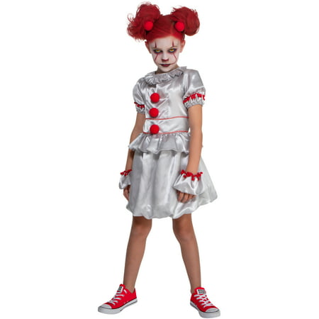 Girl's Vintage Sinister Circus Carnival Clown Costume