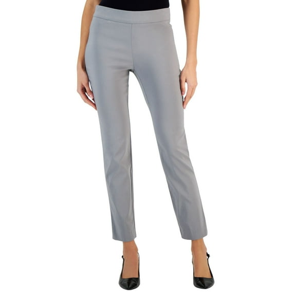 JM Collection Women's Cambridge Woven Pull-On Pants – Lunar Grey, Size M