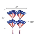 thumbnail image 6 of In the Breeze 3372 — Stars & Stripes Tri-Kite — Large Patriotic Cellular Single-Line Kite with Color-Coordinated Streamer Tails; Kite Line Included, 6 of 6