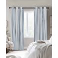 thumbnail image 3 of Blue Blackout Curtains, Light Blocking Print Window Curtains, Abstract Art Gradient Minimalist Modern Texture Thermal Insulated Window Drapes for Living Room Kitchen Cafe 2 Panels, 104"W x 52"L, 3 of 9