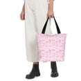 thumbnail image 5 of Pofeuu Ribbon Bow Print Women Fashion Shoulder Handbags Top Handle Satchel Bags Tote Shoulder Shopping Bag Stylish Canvas Tote Bag, 5 of 6