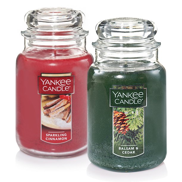 Yankee Candle 22oz Large Jar, 2Pack Gift Set, Sparkling Cinnamon and