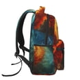 thumbnail image 3 of Rateoe Red And Blue Fire Peacock Pattern Casual Backpack for School, Work, Travel – Adjustable Straps, Multiple Compartments – Ergonomic Design, Fits Laptops and Tablets, 3 of 5
