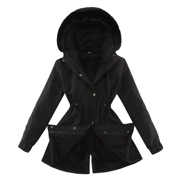 Abrigo de moda casual chaqueta de algodón chaqueta con capucha de longitud media a larga chaqueta de algodón de pelo de cordero de invierno para mujer