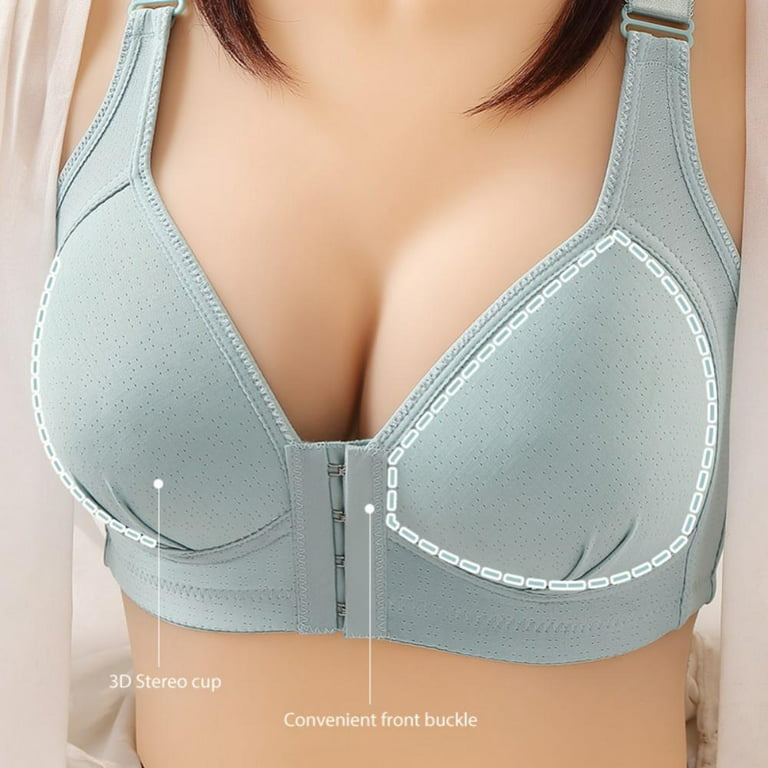 Bolayu Middle-Aged Elder Woman Floral Wirefree Bra Front Button Closeure  Plus Size Bra Soft Bra for Mom Grandma Gift Bra : : Clothing,  Shoes