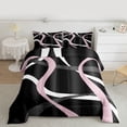 thumbnail image 2 of Homewish Modern Geometric Bedding Comforter Set,Striped Lines Artistic Twin Comforter Sets,Pink White Gray Bedding Set For Adults,Microfiber Bedroom Decor Reversible,2 Pieces, 2 of 8