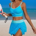 thumbnail image 4 of MGDXOX Women's Cutout Vacation Bathing Suits High Waisted Comfy 2 Piece Swimsuit 2026 Summer Casual Beach Bikini Sets Sky Blue L, 4 of 5