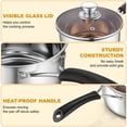 thumbnail image 6 of Walchoice 3 Quart Saucepan with Lid, 18/10 Stainless Steel Soup Pot for Home Kitchen, Transparent Lid & Dishwasher Safe, 6 of 8