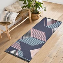 Yayeee Hallway Runner Rug 2'x6' Non Slip Machine Washable with Rubber Backing, Dark Cubes