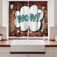 thumbnail image 2 of Ambesonne Brick Wall Kitchen Curtains, Words Cracked Brick Wall, 55"x24", Multicolor, 2 of 3