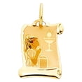 thumbnail image 1 of 14k Yellow Gold Girl's First Communion Scroll Pendant, 1 of 1