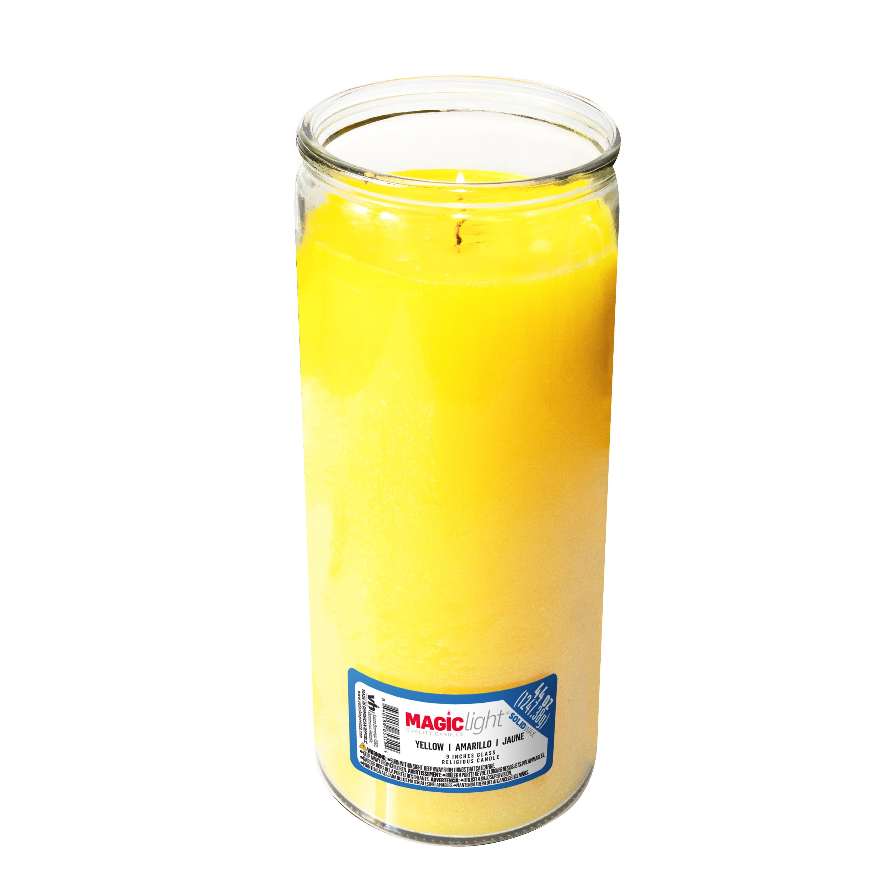 (2 pack) MagicLight Religious Candles 44 oz - Clear Glass Jar, Unscented Yellow Wax