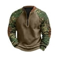 thumbnail image 4 of YUGYXL Quarter Zip Pullover for Men Printed Sweatshirts Long Sleeve Vintage Style Pullover Casual Slim Fit Shirts A Camouflage XXXXXL, 4 of 5