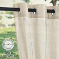 thumbnail image 4 of Linen Sheer Outdoor Curtains Length Panels Set Lightweight Groet Top Burlap Linen Panels for Patio Pergola Porch L with Tieback Ropes, 4 of 8