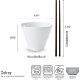 thumbnail image 2 of Delray Bone China Lightweight Chip Resistant Noodle Ramen Bowl with Chopsticks, White, Set of 4, 4.75-Inch, 2 of 4