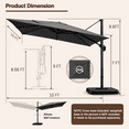 thumbnail image 3 of COBIZI 10' X 10' Patio Cantilever Umbrella Outdoor Offset Rectangle Umbrella with 360-degree Rotation for Deck Pool Garden,DarkGrey, 3 of 7