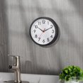 thumbnail image 3 of Reloj de pared negro, silencioso, sin tictac, funciona con pilas, redondo, analógico, para aula, escuela, oficina, sala de estar, dormitorio, hogar, 3 of 5