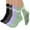 Green, variant on Qcmgmg 4 Pairs Stripe Womens Ankle Socks Fall Winter Mid-Calf Non-Slip Plus Size Compression Socks White Free Size
