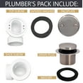 thumbnail image 4 of Westbrass 1-1/2" Tip-Toe Bathtub Drain Plumber's Pack with Two-Hole Elbow and PVC Fittings, Satin Nickel, 4 of 14