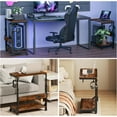 thumbnail image 5 of Height Adjustable Computer Tower Stand with Charge Station and USB Charging Port, 2-Tier ATX-Case Cart, Under Desk Mobile PC Stand, CPU Holder Cart with Locking Caster Wheels for Fits Most PC, 5 of 12