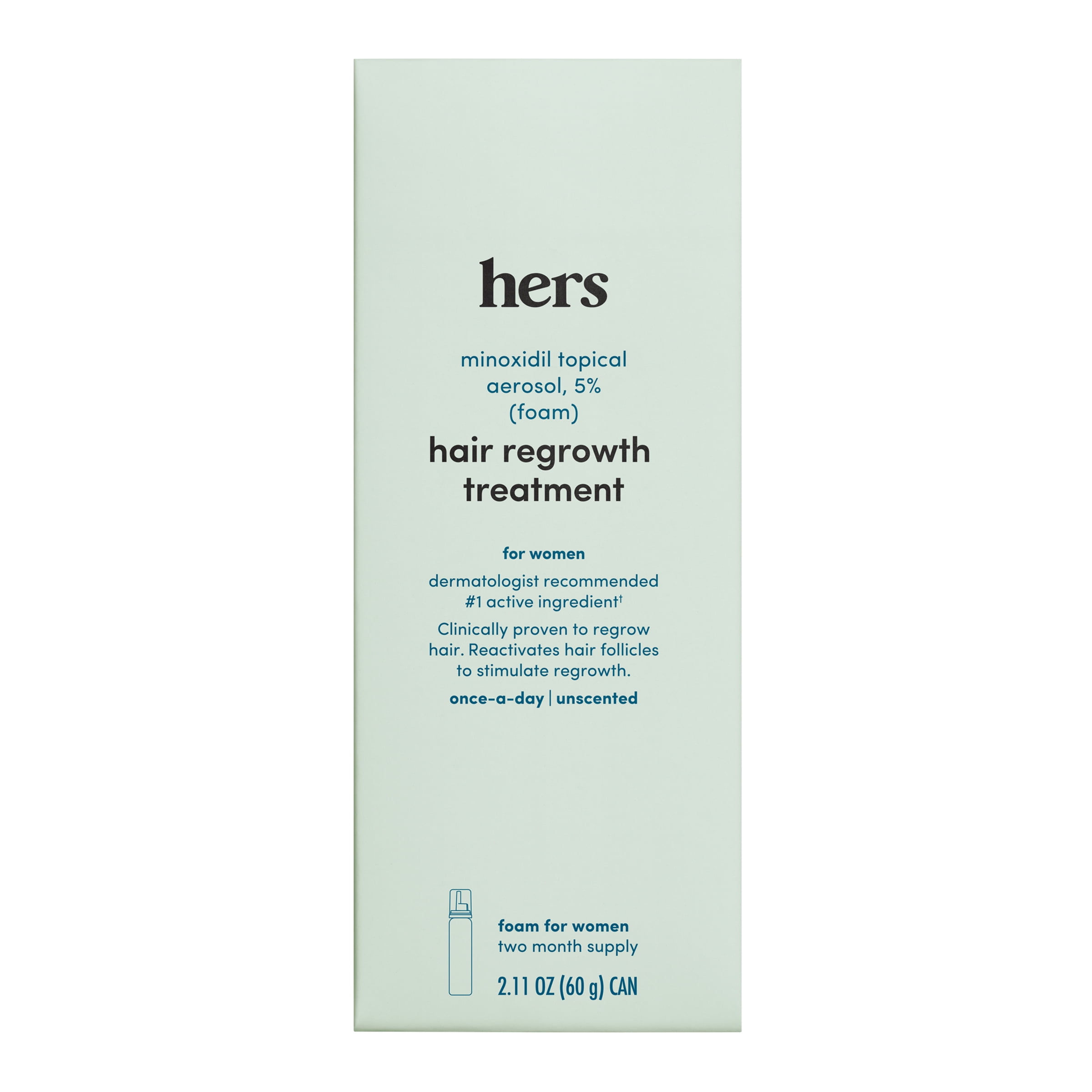 hers Minoxidil 5% Topical Foam, Hair Regrowth Treatment for Women, 2.11 fl oz
