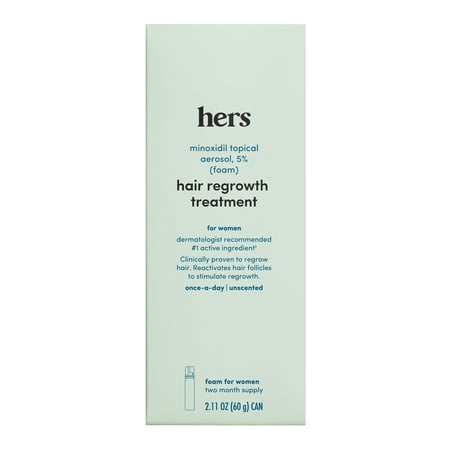 Hers Minoxidil 5% Topical Foam, Hair Regrowth Treatment for Women, 2.11 fl oz