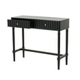 thumbnail image 6 of DecMode 36" x 30" Black Wood Handmade 2 Drawer Console Table with Gold Handles, 1-Piece, 6 of 9