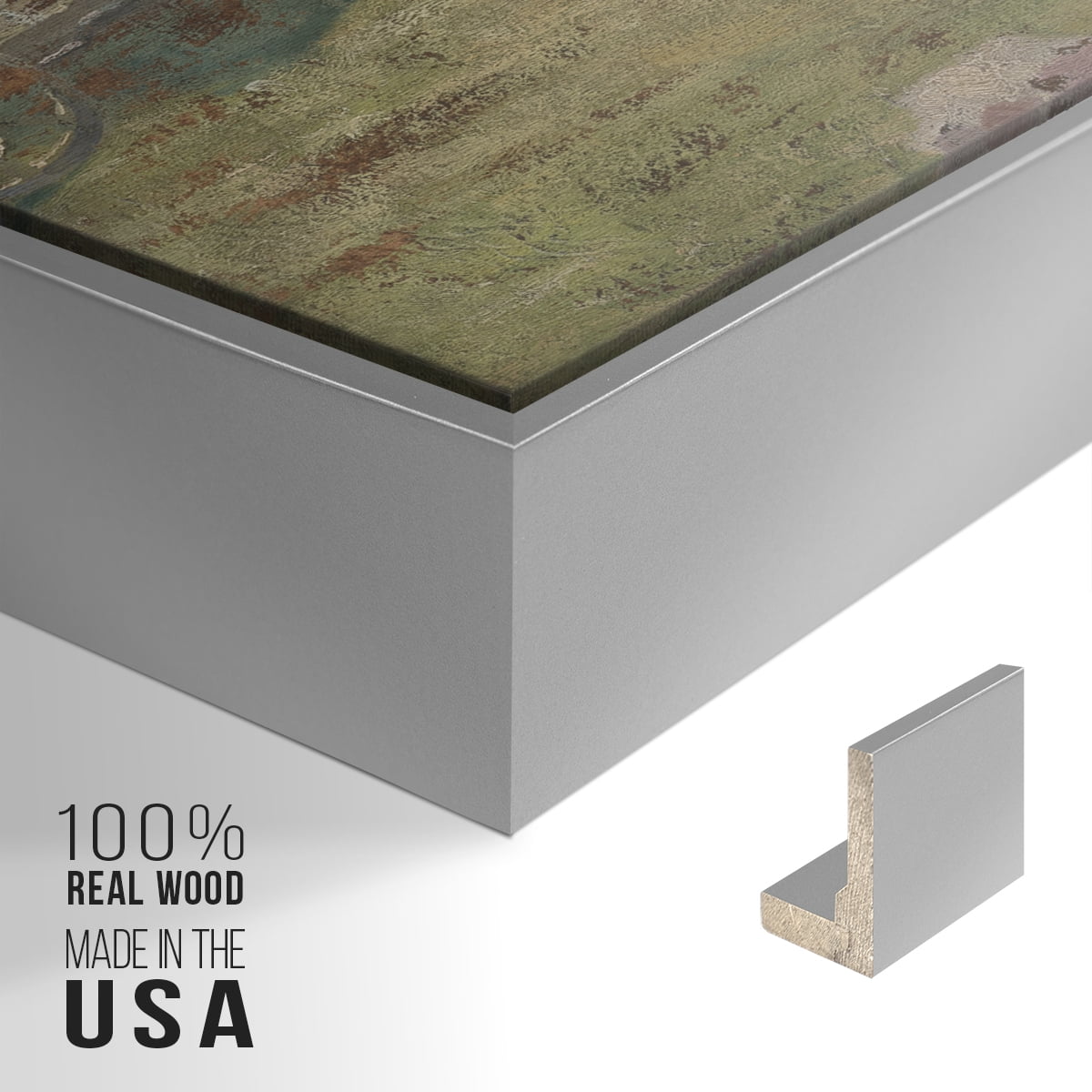 Vintage Landscape-CCCLXXV By Wexford Home Framed in Silver Wood Gallery Wrapped Canvas 25 in. x 37 in.