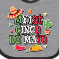 thumbnail image 4 of Inktastic My 1st Cinco De Mayo with Sombrero Red Chili Pepper Taco and Cactus Boys or Girls Baby Bib, 4 of 4