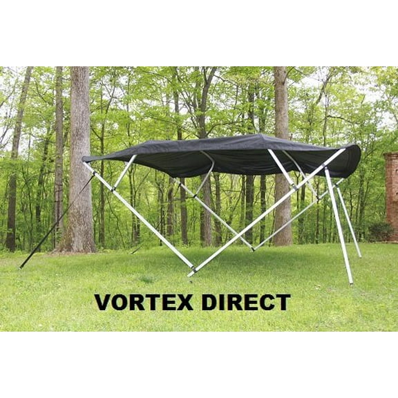 BLACK VORTEX BRAND SQUARE TUBE FRAME 4 BOW BIMINI TOP 10' LONG, 97-103